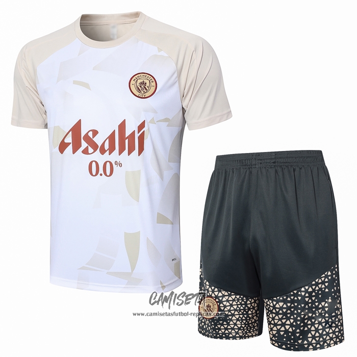 Chandal del Manchester City 2024-2025 Manga Corta Amarillo - Pantalon Corto